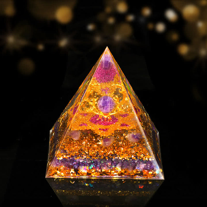 Olivenorma 12cm Natural Stone Energy Healing Orgone Pyramid - Amethyst #2 - image 30