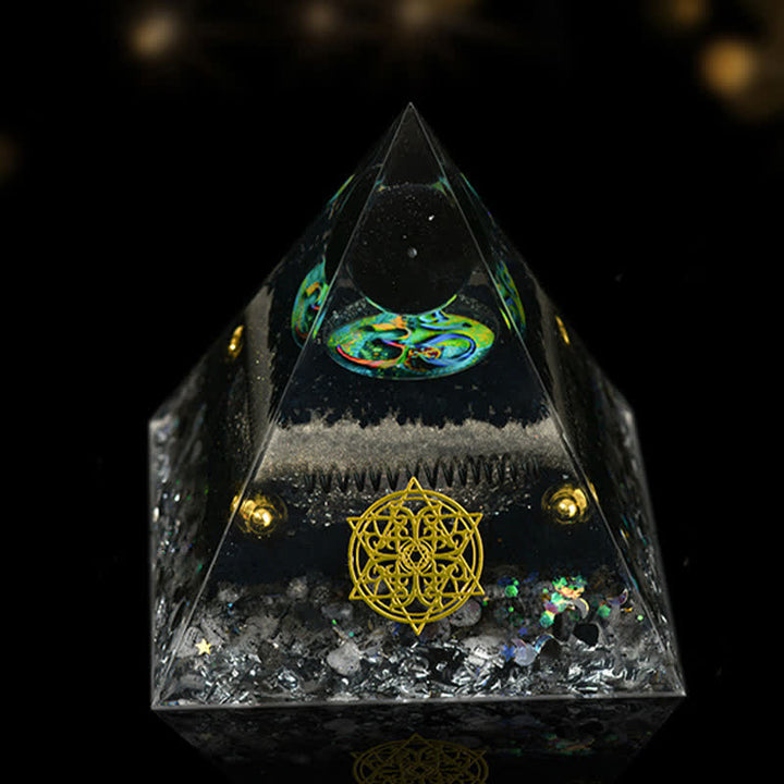 Olivenorma 12cm Natural Stone Energy Healing Orgone Pyramid - Obsidian - image 7