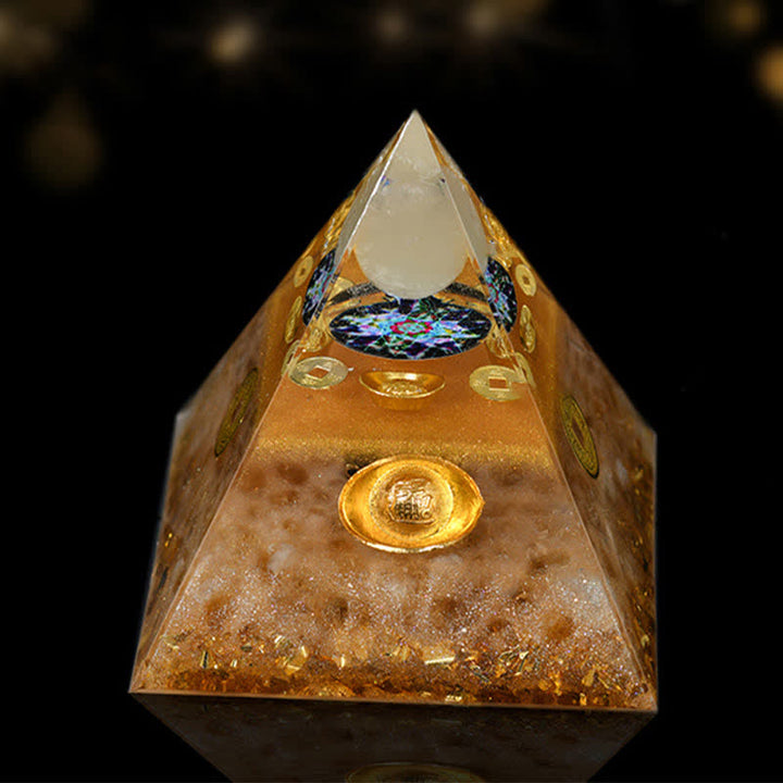 Olivenorma 12cm Natural Stone Energy Healing Orgone Pyramid - Citrine & Metal Ingot - image 29