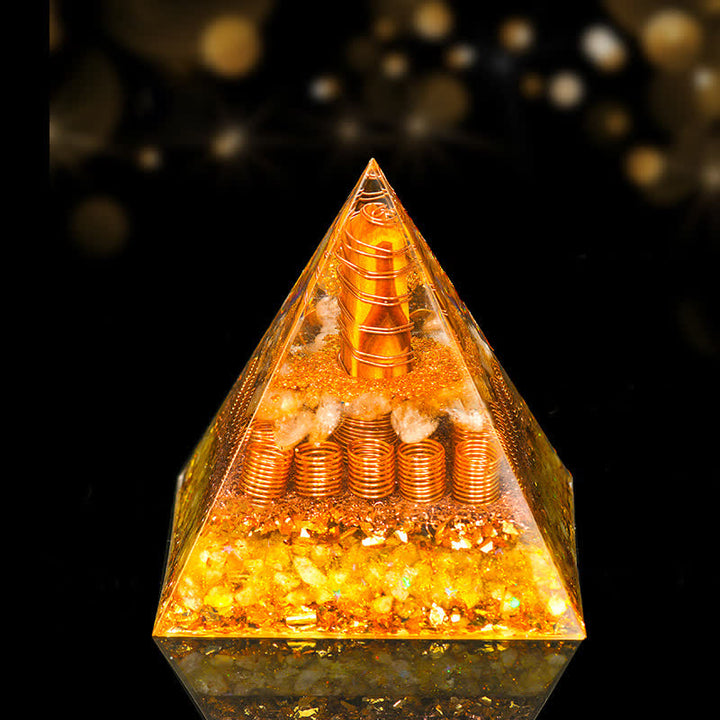 Olivenorma 12cm Natural Stone Energy Healing Orgone Pyramid - Tiger Eye - image 31