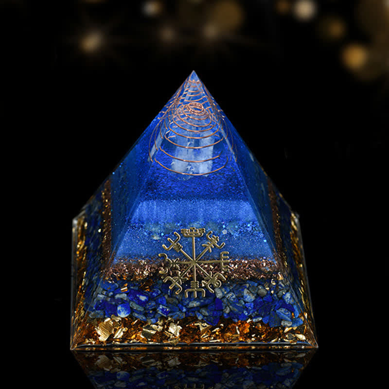 Olivenorma 12cm Natural Stone Energy Healing Orgone Pyramid - Clear Quartz & Lapis Lazuli - image 15
