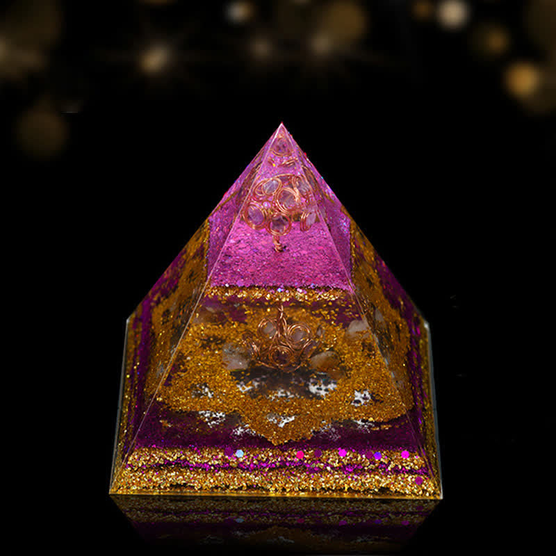 Olivenorma 12cm Natural Stone Energy Healing Orgone Pyramid - Amethyst - image 23