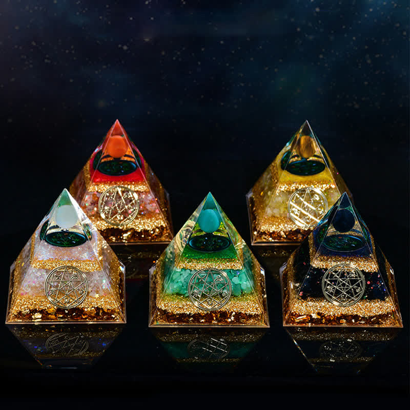 Olivenorma Natural Stone Five Elements Orgone Pyramid - image 22