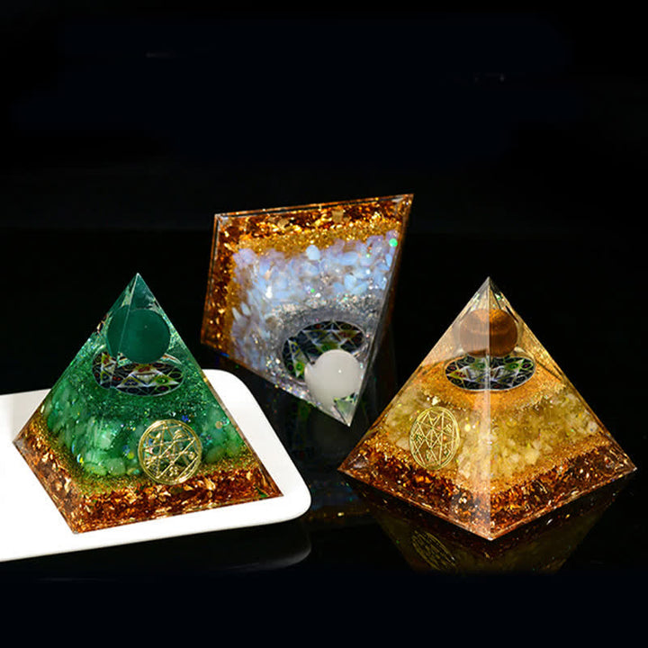 Olivenorma Natural Stone Five Elements Orgone Pyramid - image 23