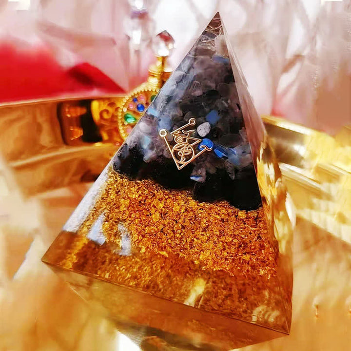 Olivenorma Moonstone Clear Crystal Obsidian Orgone Pyramid - image 2