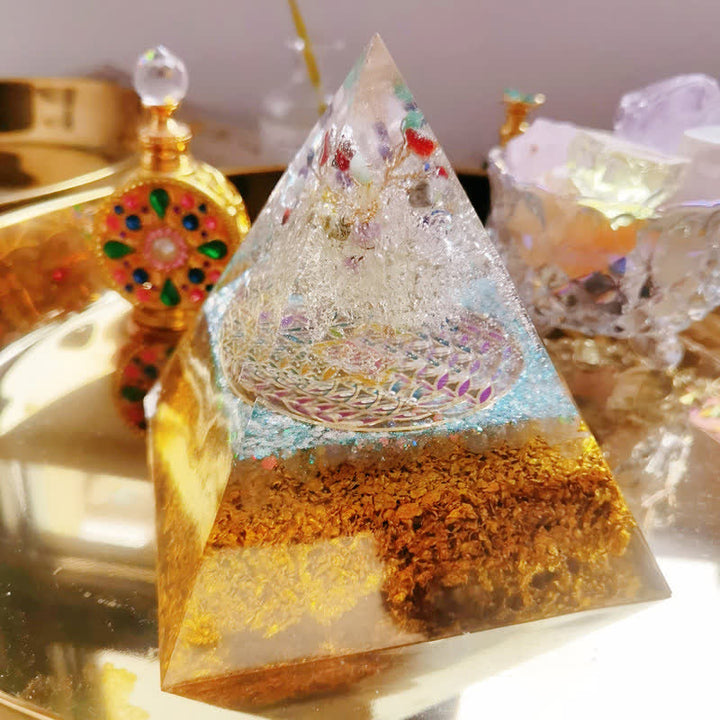 Olivenorma 15cm Clear Crystal Health Orgone Pyramid - image 3