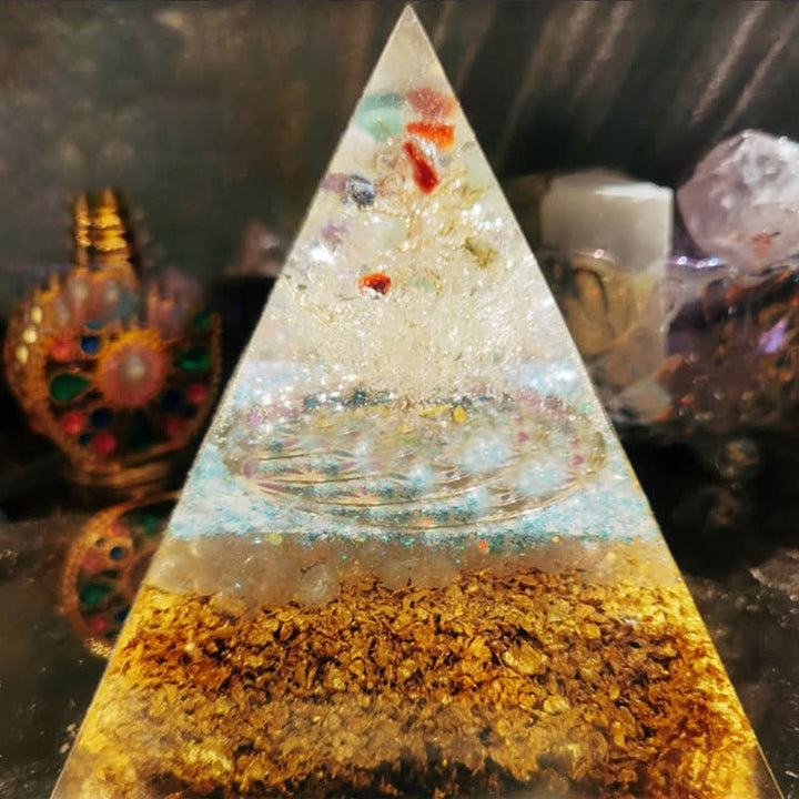 Olivenorma 15cm Clear Crystal Health Orgone Pyramid - 15cm*15cm - image 0