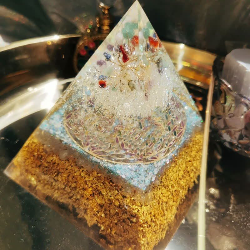 Olivenorma 15cm Clear Crystal Health Orgone Pyramid - image 1