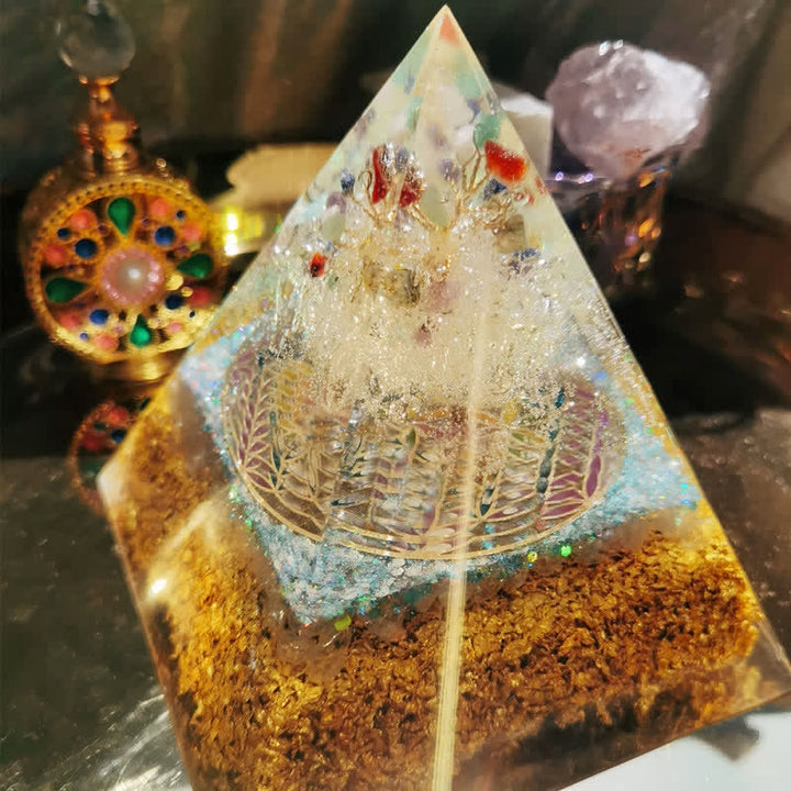 Olivenorma 15cm Clear Crystal Health Orgone Pyramid - image 2