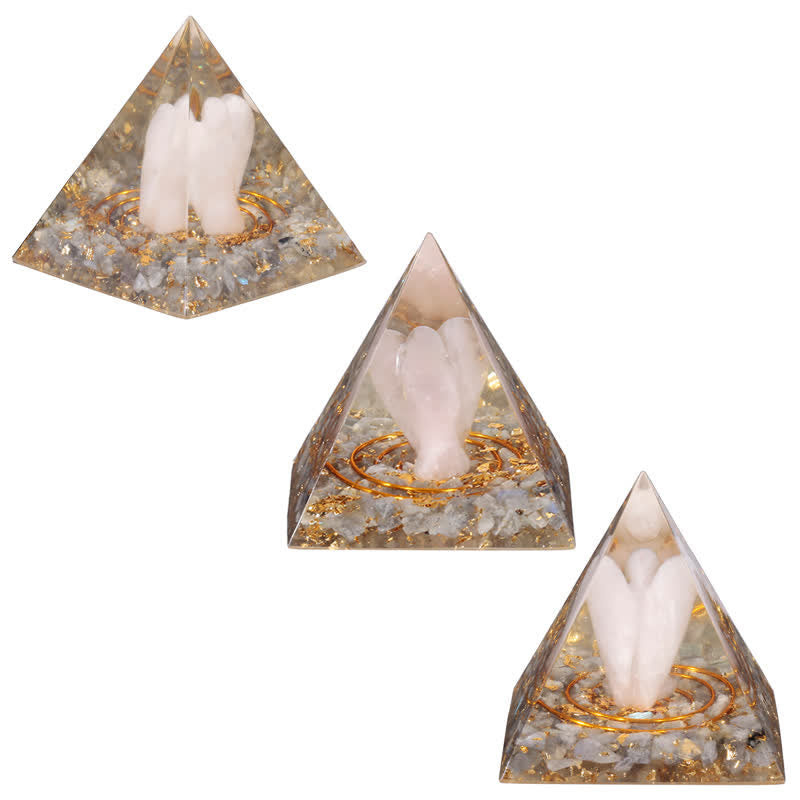Olivenorma 5cm Natural Crystal Angel Carving Orgone Pyramid - image 23