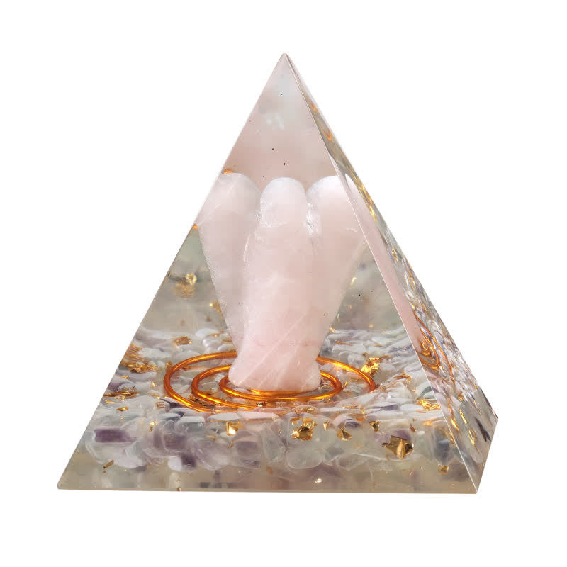 Olivenorma 5cm Natural Crystal Angel Carving Orgone Pyramid - image 1