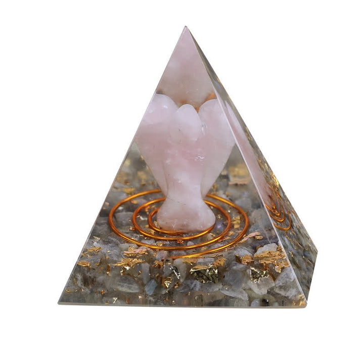 Olivenorma 5cm Natural Crystal Angel Carving Orgone Pyramid - image 22