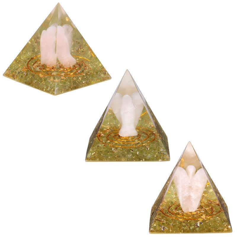 Olivenorma 5cm Natural Crystal Angel Carving Orgone Pyramid - image 19