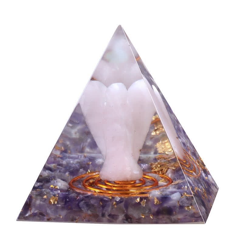 Olivenorma 5cm Natural Crystal Angel Carving Orgone Pyramid - image 6