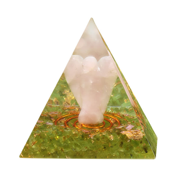 Olivenorma 5cm Natural Crystal Angel Carving Orgone Pyramid - image 18