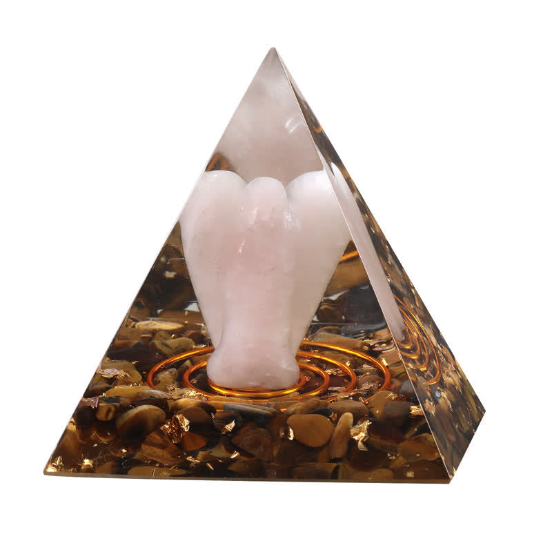 Olivenorma 5cm Natural Crystal Angel Carving Orgone Pyramid - image 10