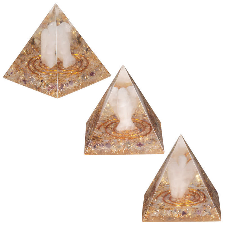 Olivenorma 5cm Natural Crystal Angel Carving Orgone Pyramid - image 2