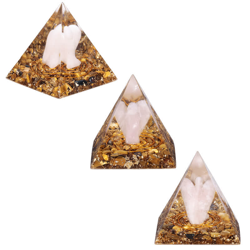 Olivenorma 5cm Natural Crystal Angel Carving Orgone Pyramid - image 11