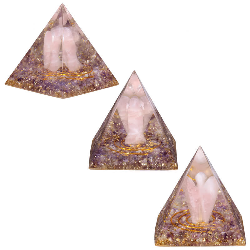 Olivenorma 5cm Natural Crystal Angel Carving Orgone Pyramid - image 7