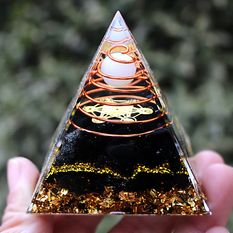 Olivenorma 6cm White Jade Obsidian Orgone Pyramid - 6cm*6cm - image 0