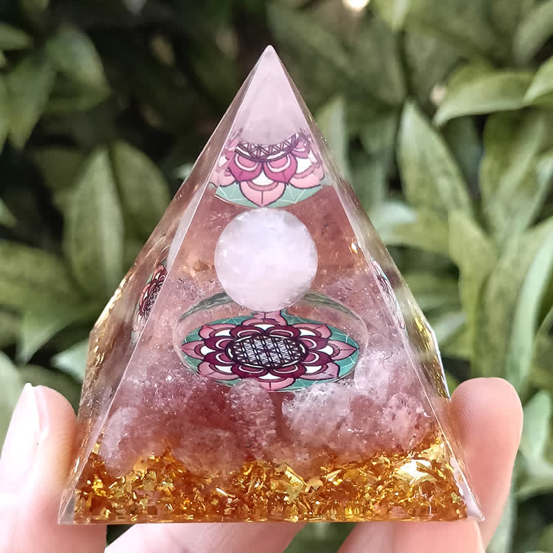 Olivenorma 5m Rose Quartz Strawberry Quartz Orgone Pyramid - image 1