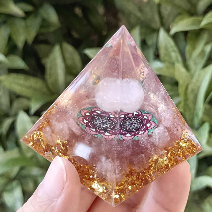 Olivenorma 5m Rose Quartz Strawberry Quartz Orgone Pyramid - image 2