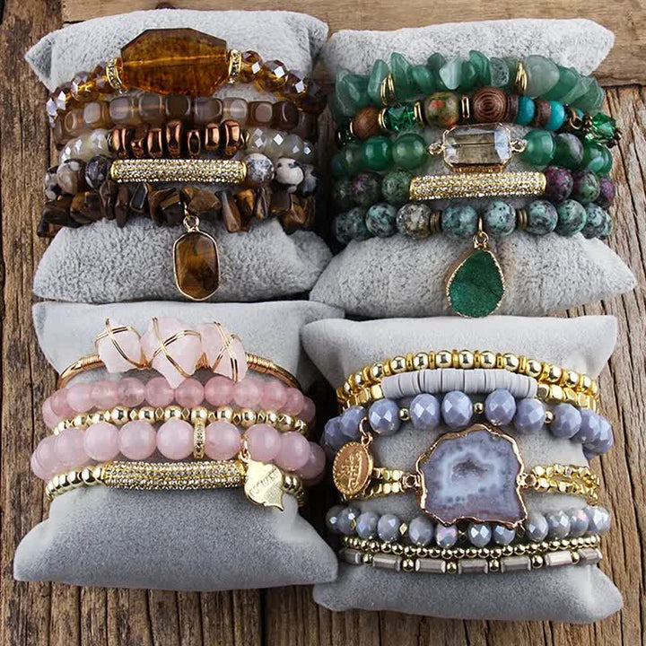 Olivenorma Green Aventurine Beads Metal Accessories Bracelet Set - image 13