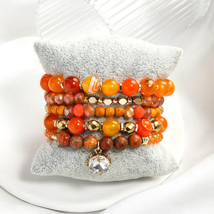 Olivenorma Evil Eye Pendant 5 Layer Beaded Bracelet Set - image 16