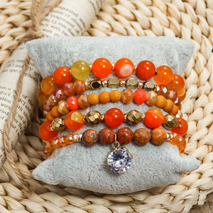 Olivenorma Evil Eye Pendant 5 Layer Beaded Bracelet Set - image 15