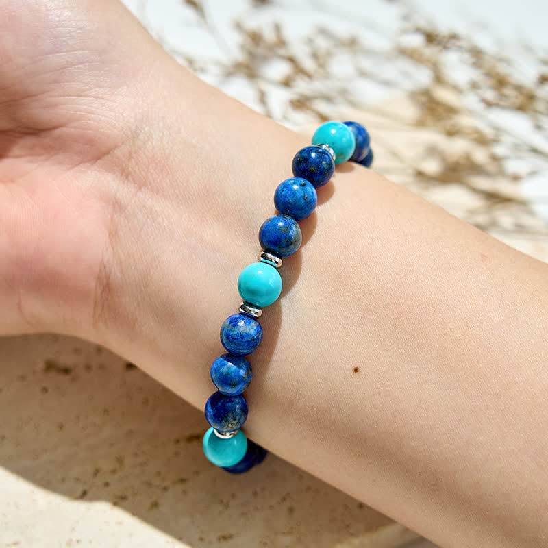 Olivenorma Natural Turquoise Lapis Lazuli Beads Bracelet - image 1