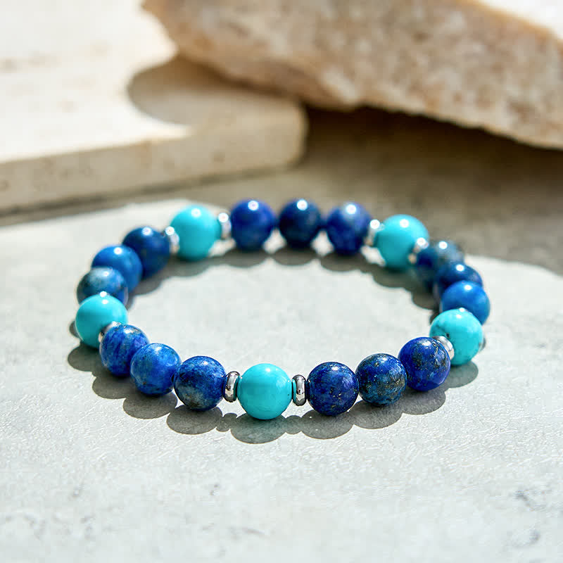 Olivenorma Natural Turquoise Lapis Lazuli Beads Bracelet - image 3