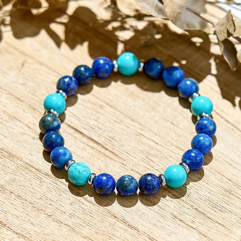 Olivenorma Natural Turquoise Lapis Lazuli Beads Bracelet - image 4