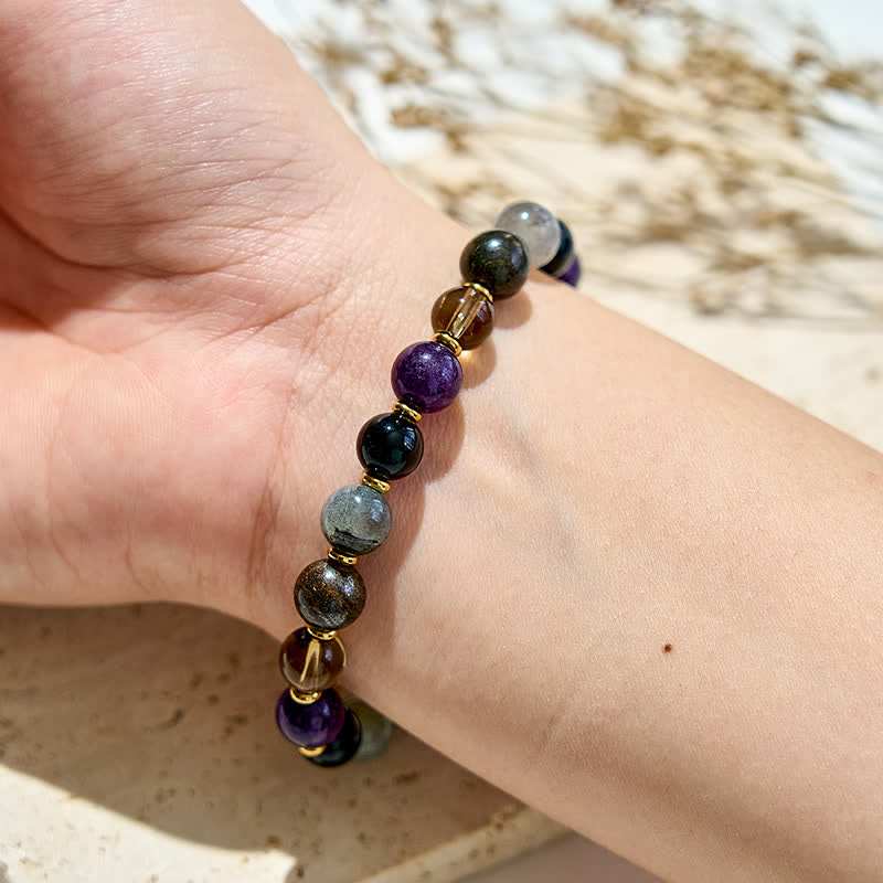 Olivenorma Natural Amethyst Black Onyx Beads Bracelet - image 1