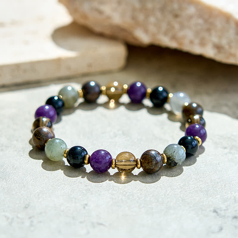 Olivenorma Natural Amethyst Black Onyx Beads Bracelet - image 3