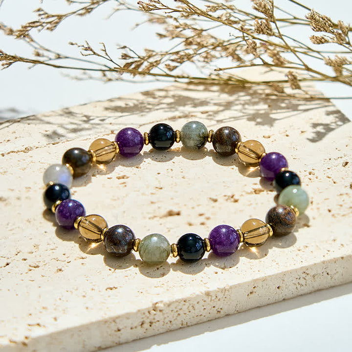 Olivenorma Natural Amethyst Black Onyx Beads Bracelet - image 2