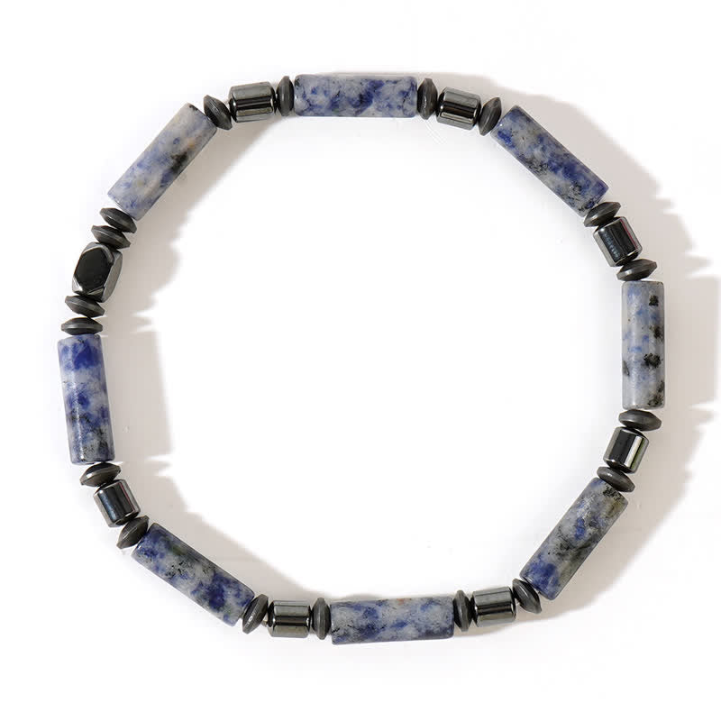 Olivenorma Natural Hematite Blue Spot Jasper Beads Bracelet - image 3