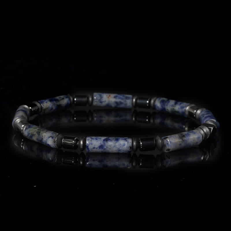 Olivenorma Natural Hematite Blue Spot Jasper Beads Bracelet - image 2