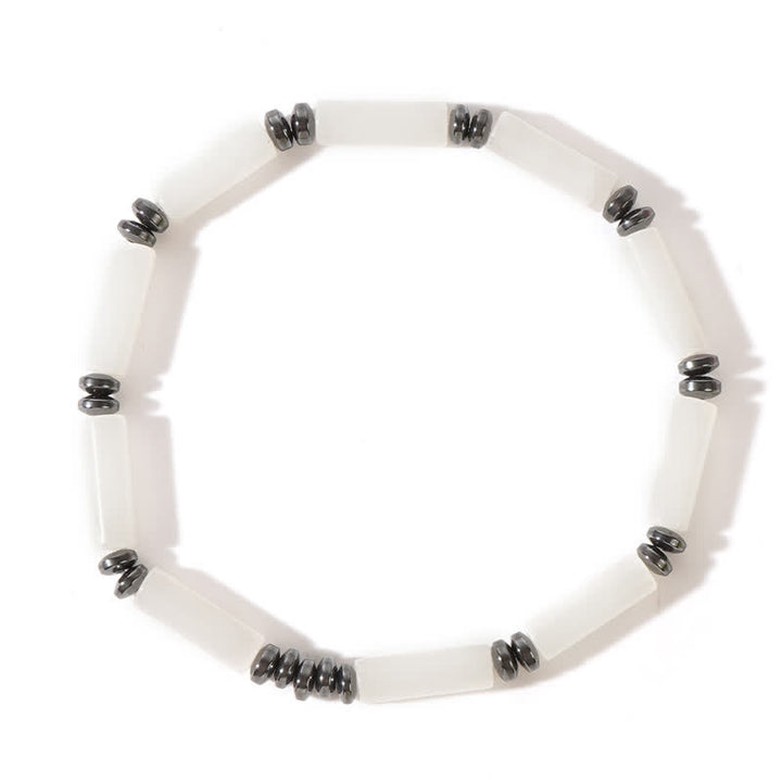 Olivenorma Long Strip Clear Crysta Picture Jasper Bead Bracelet - Clear Crystal - image 1