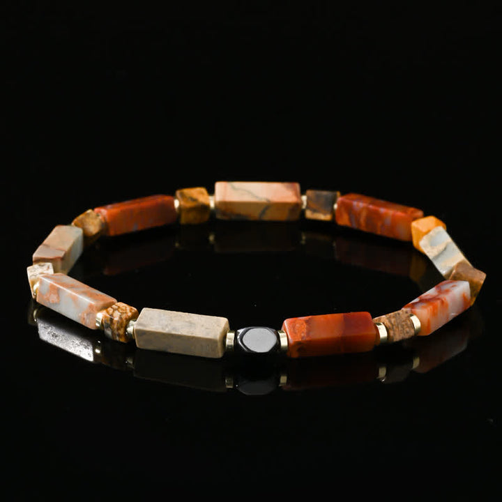 Olivenorma Natural Long Strip Agalmatolite Beads Bracelet - Agalmatolite - image 0