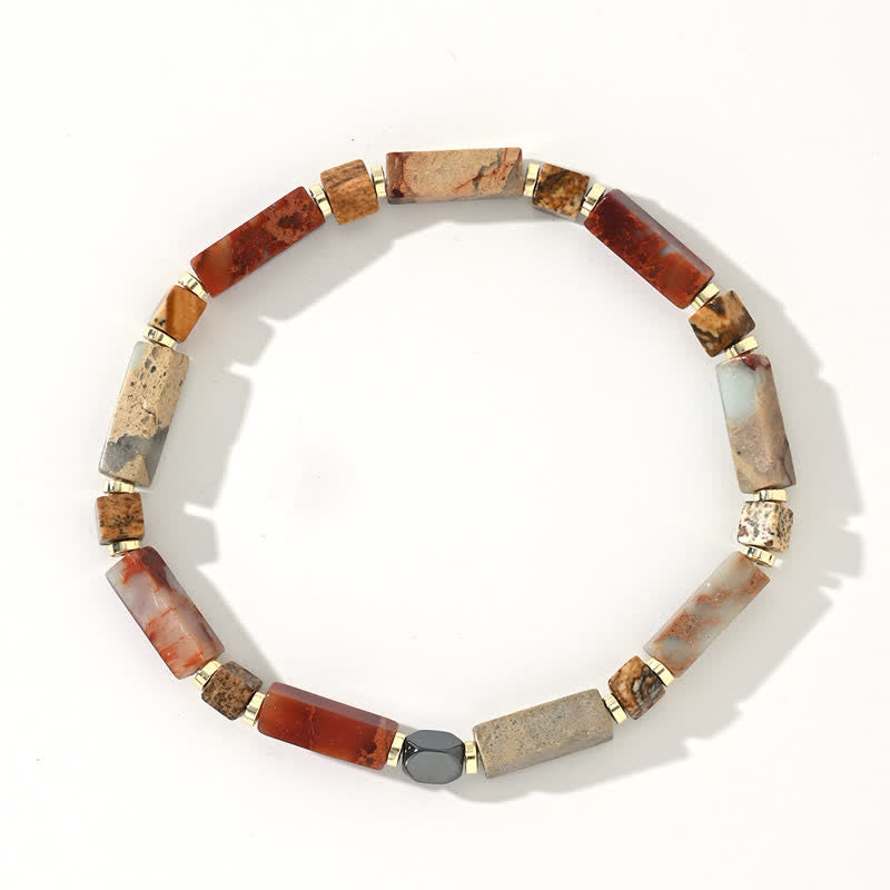 Olivenorma Natural Long Strip Agalmatolite Beads Bracelet - image 3