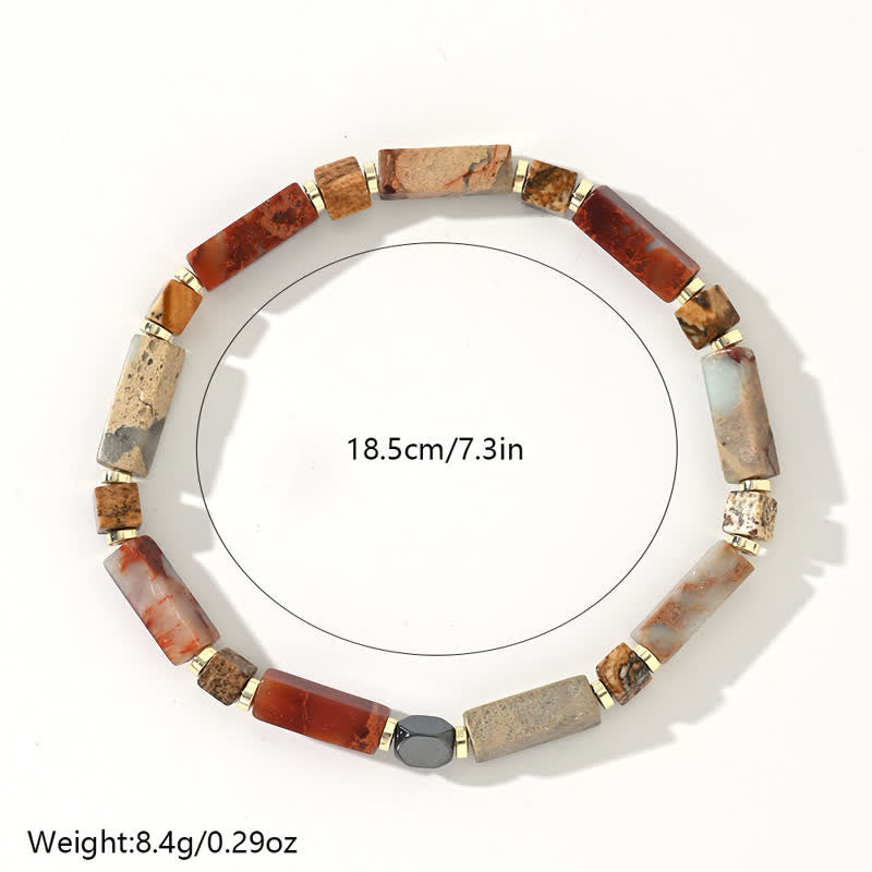 Olivenorma Natural Long Strip Agalmatolite Beads Bracelet - image 4