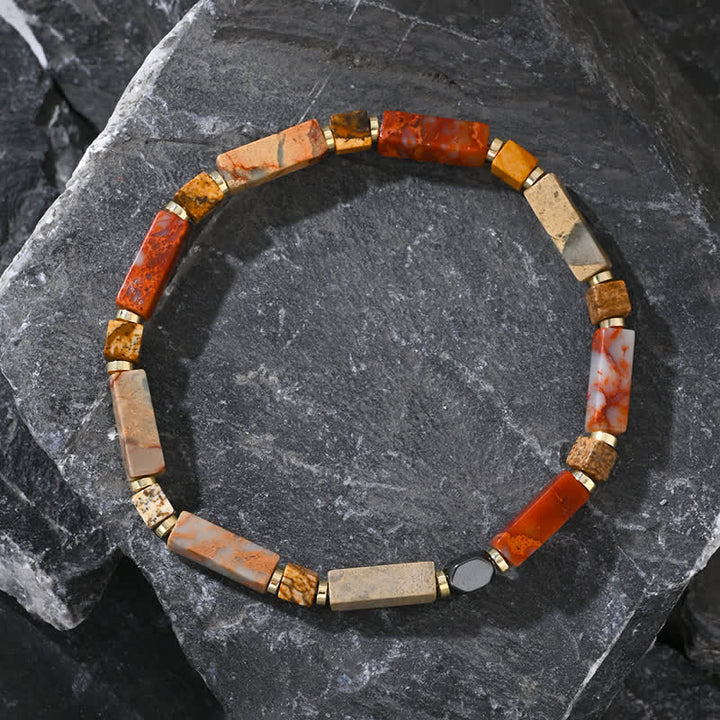 Olivenorma Natural Long Strip Agalmatolite Beads Bracelet - image 1