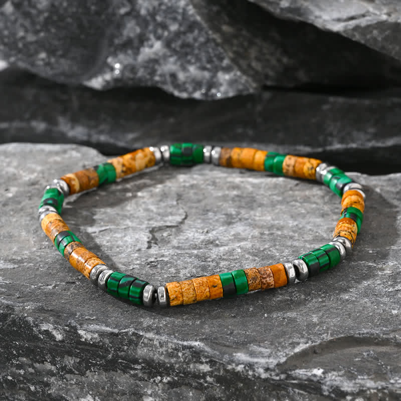 Olivenorma Natural Malachite Hematite Black Onyx Beads Bracelet - image 6