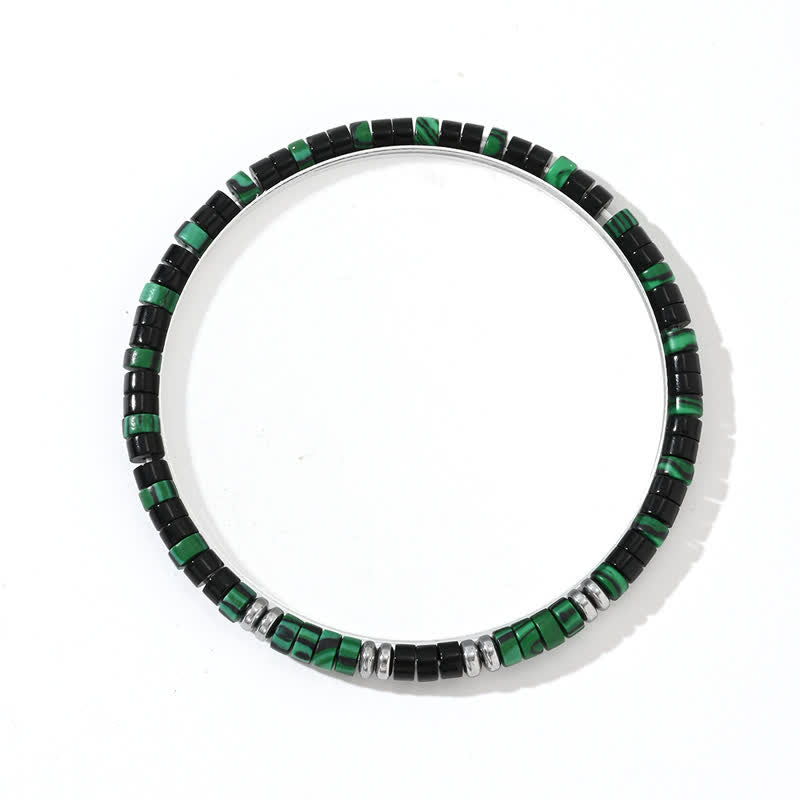 Olivenorma Natural Malachite Hematite Black Onyx Beads Bracelet - Malachite & Black Onyx - image 1