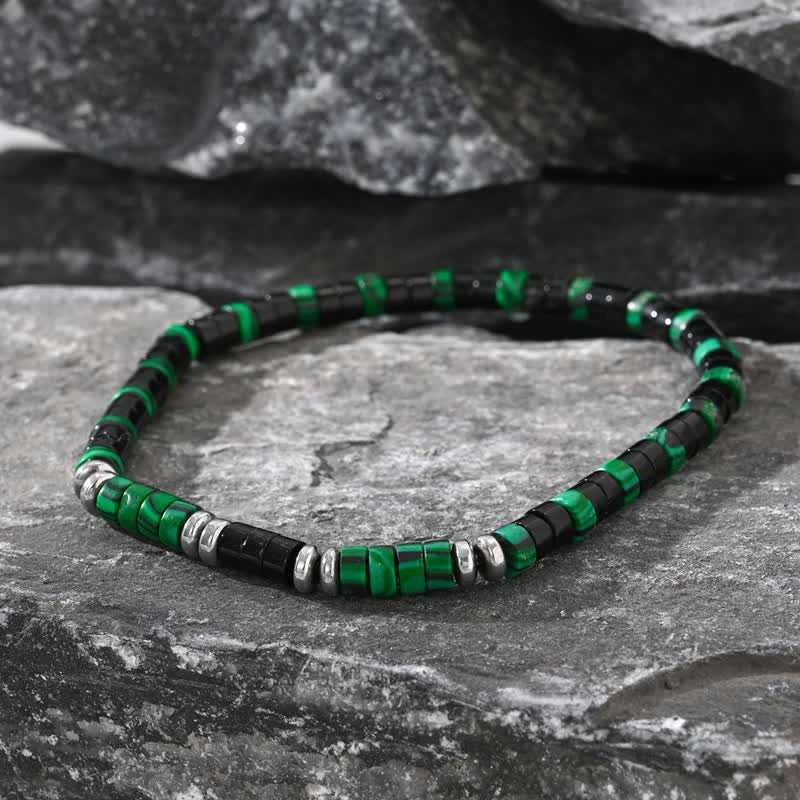 Olivenorma Natural Malachite Hematite Black Onyx Beads Bracelet - image 5