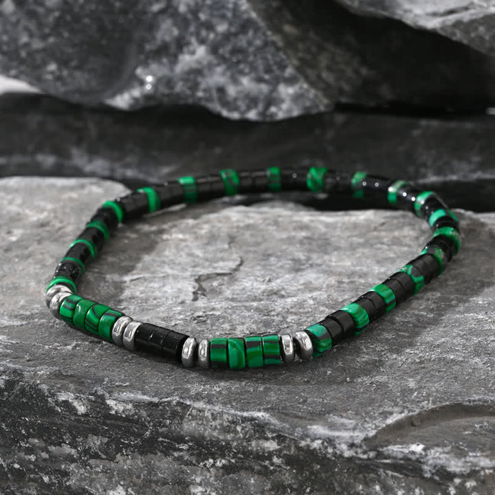 Olivenorma Natural Malachite Hematite Black Onyx Beads Bracelet - image 5