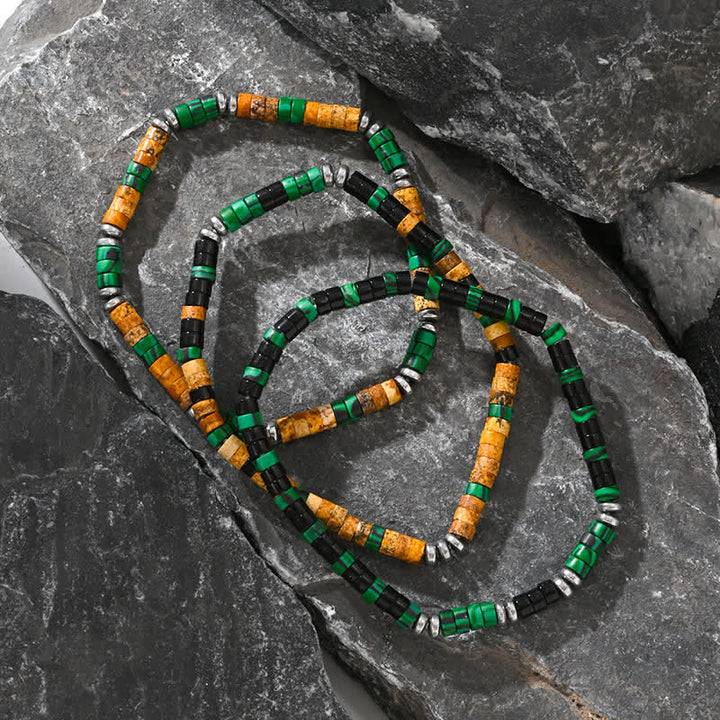 Olivenorma Natural Malachite Hematite Black Onyx Beads Bracelet - image 7