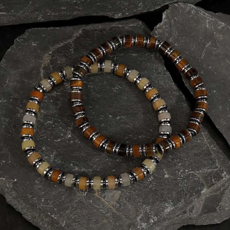 Olivenorma Hematite Tiger Eye Sun Stone Beads Bracelet Set - image 2