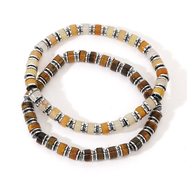 Olivenorma Hematite Tiger Eye Sun Stone Beads Bracelet Set - image 4
