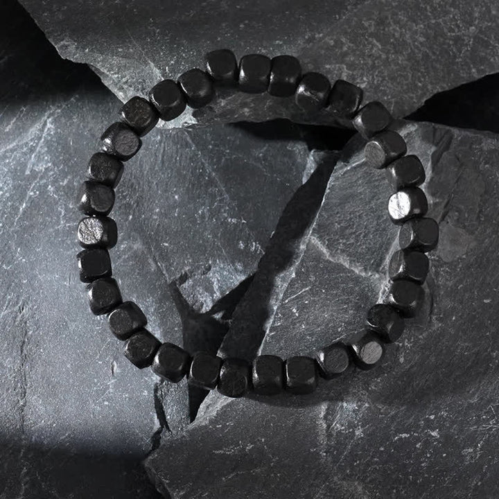 Olivenorma Black Wooden Cube Beads Men Bracelet - image 1